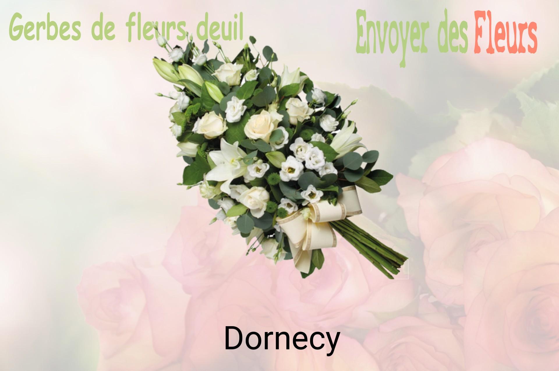 Gerbe de fleurs de deuil livrée à Dornecy